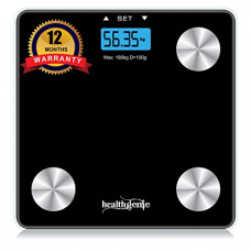 Deals, Discounts & Offers on  - Healthgenie Digital Body Composition Monitor Weighing Scale, Strong Glass Build Weight Machine to Monitor BMI, Segmental Body Fat & Skeletal Muscle With 1 Year Warranty (Black)