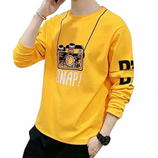 Deals, Discounts & Offers on Men - BLIVE Printed Men Round Neck Full Sleeve T-Shirt