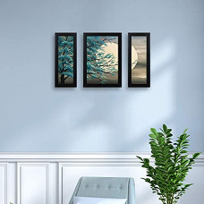 Deals, Discounts & Offers on  - Amazon Brand - Solimo Full Moon Painting with Frame, Set of 3