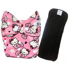 Deals, Discounts & Offers on Baby Care - Babymoon (Set of 2) 1 Cloth Diaper with 5Layers Charcoal Bamboo Insert) Premium Adjustable Reusable Cloth Diaper (Pink Cartoon)