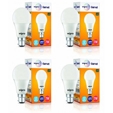 Deals, Discounts & Offers on  - wipro Garnet Base B22 7-Watt LED Bulb (Cool Day Light) - Pack of 4