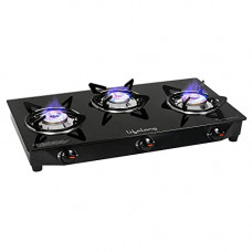 Deals, Discounts & Offers on  - Lifelong LLGS18 Glass Top 3 Burner Gas Stove, Manual Ignition, LPG Compatible, Black (ISI Certified, Door Step Service, 1 Year Warranty)
