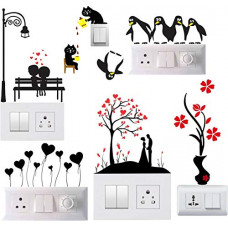 Deals, Discounts & Offers on Home Improvement - DreamKraft Vinyl Wall Fridge Switch Board Sticker, 13.77 x 13.77 x 0.39 Inches, Multicolour, Animal