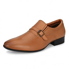 Deals, Discounts & Offers on  - [Size 10] Auserio Monk Men's Slip-On Genuine Leather Formal Shoes