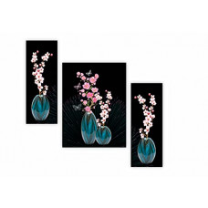 Deals, Discounts & Offers on  - SAF Set of 3 Flower UV Tectured Multi Effect 6 MM MDF Framed Decorated Gift Item 12 Inch x 18 Inch Paintings SANFJM32429