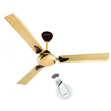 Deals, Discounts & Offers on  - Longway Creta P1 1200 mm/48 inch Remote Controlled 3 Blade Anti-Dust Decorative 5-Star Rated Ceiling Fan (Golden, Pack of 1)