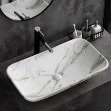 Deals, Discounts & Offers on Home Improvement - BASSINO Art Wash Basin Countertop, Tabletop Ceramic Bathroom Sink/Basin