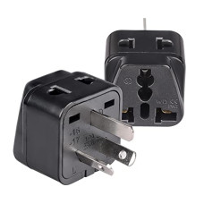 Deals, Discounts & Offers on Home Improvement - OREI India to Australia, China, New Zealand & More (Type I) Travel Adapter Plug - 2 in 1 - CE Certified - RoHS Compliant - 2 Pack - Black Color (P21-16-2PK)