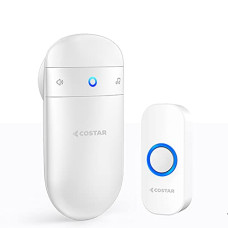 Deals, Discounts & Offers on Home Improvement - COSTAR Wireless Door Bell Kits Chime For Home Office with LED Light 300 Meter 1000 Feet Operating Range 32 Ringtones 5 Levels Volume, 1 Receiver and 1 Push Button IP44 Waterproof (Pebble T300-M508)