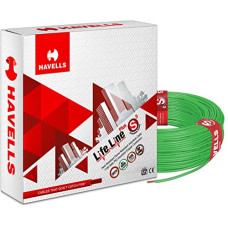 Deals, Discounts & Offers on Home Improvement - Havells Life Line Plus 6 sq mm PVC HRFR Cable (Green)