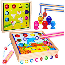 Deals, Discounts & Offers on Toys & Games - Toyshine 3 in 1 Fishing Game, Pinball and Pool Table, Toy For Kids, Hand-Eye Coordination, Wooden Toy Magnetic Fishing Toy