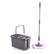 Deals, Discounts & Offers on Home Improvement -  Kleeno by Cello Hi Clean Deluxe Spin Mop with Bucket, Violet, large