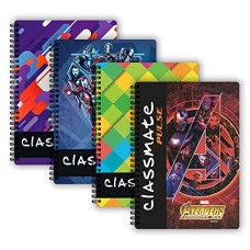 Deals, Discounts & Offers on Books & Media - Classmate Pulse 1 Subject Notebook - 240mm x 180mm , Soft Cover, 180 Pages, Single Line, Pack of 4, Multicolor (2105003)