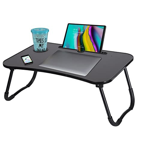 callas multipurpose foldable laptop table with cup holder