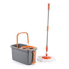 Deals, Discounts & Offers on Home Improvement - Kleeno by Cello Hi Clean Deluxe Spin Mop with Bucket, Orange, large