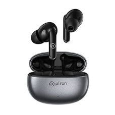 Deals, Discounts & Offers on Headphones - pTron Bassbuds Eon Truly Wireless in Ear Earbuds with Mic,ENC, 13mm Driver, Immersive Sound, BT 5.3, Quick Pairing, Touch Control, Fast Charging & Upto 30Hrs Playtime, IPX4 & Voice Asst (Grey/Black)