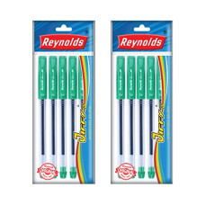 Deals, Discounts & Offers on Stationery - Reynolds JIFFY GEL 5 PEN BAG - Pack of 2 | GREEN Gel Pen I Lightweight Gel Pen With Comfortable Grip