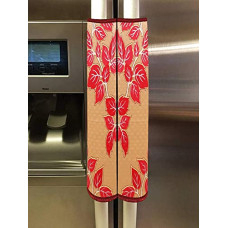 Deals, Discounts & Offers on  - Heart Home Leaf Design PVC 2 Pieces Fridge/Refrigerator Handle Cover (Gold & Red) CTHH05393