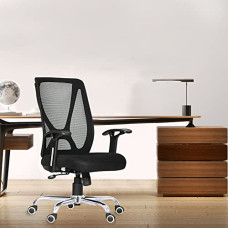 Deals, Discounts & Offers on Furniture - Da URBAN Xcess Mid-Back Revolving Mesh Ergonomic Chair For Home & Office with Tilt Lock Mechanism, Armrest & High Comfort Seating (Black)