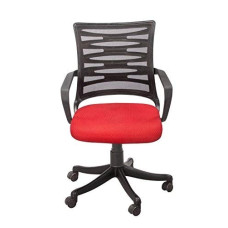 Deals, Discounts & Offers on Furniture - Da URBAN Boom 05 Mid-Back Revolving Mesh Ergonomic Chair For Home & Office with Tilt Lock Mechanism, Armrest & High Comfort Seating (Black & Red)