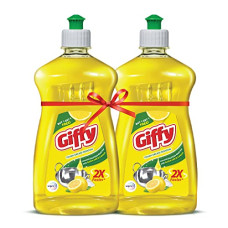 Deals, Discounts & Offers on  - Giffy Lemon & Active Salt Concentrated Dish Wash Gel, 500ml (Pack of 2), Yellow