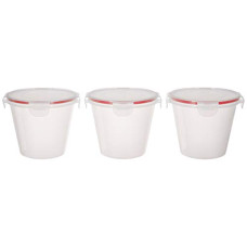 Deals, Discounts & Offers on  - Amazon Brand - Solimo Plastic Kitchen Storage Container Set, 1 Litre, 3-Pieces, Transparent