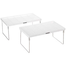 Deals, Discounts & Offers on  - Amazon Brand - Solimo Multi-purpose Plastic Stackable Racks (2-Layered, White)