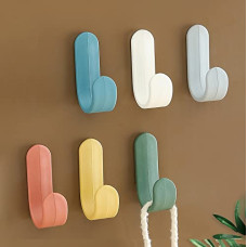 Deals, Discounts & Offers on  - Wolpin Self Adhesive Wall Hooks Waterproof Adhesive Sticky Round Hooks | Hanging Capacity 1 KG Max | Multipurpose Home Storage (Colorful Hook, Pack of 6 Pcs), Plastic