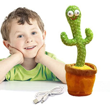 Deals, Discounts & Offers on  - SHINETOY TikTok Dancing Cactus Plush Toy USB Charging,Sing 120pcs Songs,Recording,Repeats What You say and emit Colored Lights,Gifts of Fun Toys