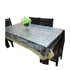 Deals, Discounts & Offers on  - Kuber Industries PVC 6 Seater Transparent Dining Table Cover - Gold (KI000662_01)