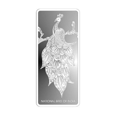 Deals, Discounts & Offers on  - 100 Grams Fine Silver 999 Precious Limited edition 3D Peacock BIS Hallmarked & Approved - Saving your Future, Silver Bar S 999 Purity with Certi Card & Box Packing