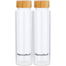 Deals, Discounts & Offers on  - Signoraware bamboo 750ml and bamboo 750ml (Combo Borosilicate Glass), 750ml+750ml, Set of 2, Clear