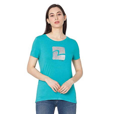 Deals, Discounts & Offers on Laptops - [Size S] Spykar Round Neck Slim Fit Womens Casual T-Shirt (A21SPKT01BA001S-P)