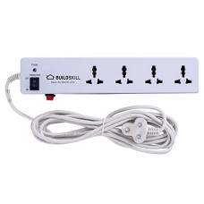 Deals, Discounts & Offers on Electronics - Buildskill Heavy Duty 240 Volts 4 Socket Extension Boards (White)