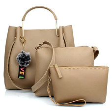 Deals, Discounts & Offers on  - Mammon women's Shoulder Hand bag Combo (3lr-pouch) (Cream)