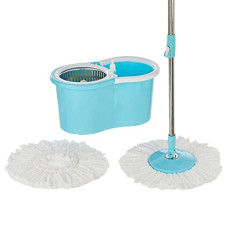 Deals, Discounts & Offers on Home Improvement - Presto! Spin Mop, Oval Bucket with Steel Basket, 2 Refills