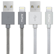 Deals, Discounts & Offers on  - AirPlus AP-AX-905-SGRY/SIL 8 Pin Lightning to USB Cable - 3.2 Feet (1 Meter) (Space Grey-Silver, Pack of 2)