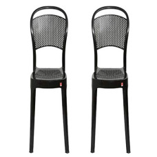 Deals, Discounts & Offers on Furniture - Cello. Miracle Plastic Chairs, Black -Set of 2