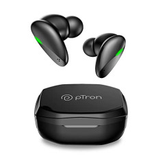 Deals, Discounts & Offers on Headphones - Newly Launched pTron Bassbuds B21 TWS Earbuds with Bluetooth 5.2, Immersive Sound, Stereo Calls, 24Hrs Playtime, In-Ear Wireless Headphones, Lightweight, Touch Control, Voice Assistance & IPX4 (Black)