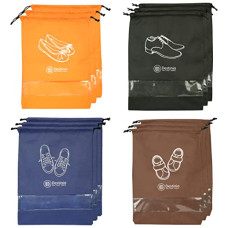 Deals, Discounts & Offers on  - Destinio Shoe Bags Pouches Travel, 12 pc Set in 4 Colours and 4 Designs, Shoe Bags for Storage at Home, Essential Shoes Cover and Organizer