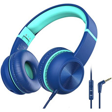 Deals, Discounts & Offers on Headphones - Wired Headphones with Mic - iClever Kids Headphones Foldable Stereo Tangle-Free 3.5mm Jack Wired Cord Over-Ear Headset