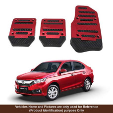 Deals, Discounts & Offers on  - Oshotto 3 Pcs Non-Slip Manual CS-373 Car Pedals Kit Sports Pad Covers Set Compatible with Honda Amaze 2018-2022 (Red)