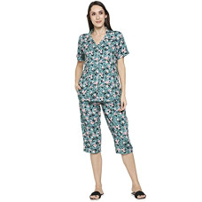 Deals, Discounts & Offers on Women - [Size L] Longies Women's Regular Capri Set (LGRCSSYV001_Sea Green17_Large L)