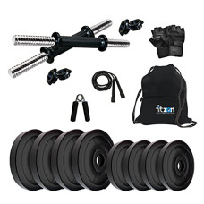 Deals, Discounts & Offers on  - FITZON PVC DM-16KG (3 KG x 4 = 12 KG + 1 KG x 4 = 4 KG) Combo 4 Dumbbells Set