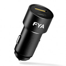 Deals, Discounts & Offers on Mobile Accessories - Fya Car Charger, 36W Fast Usb Car Charger, Aluminum Alloy Pd & Qc 3.0 2 Ports Mini Car Adapter Compact Charger,Compatible With Cellular Phones (Apple,Samsung,Huawei,Xiaomi,Redmi,Etc) (Obsidian Black)