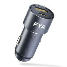 Deals, Discounts & Offers on Mobile Accessories - Fya Car Charger,36W Usb Fast Charge Car Charger,Aluminum Alloy Pd & Qc 3.0 2 Ports Mini Car Adapter Compact Charger,Compatible With Cellular Phones(Apple,Samsung,Huawei,Xiaomi,Redmi,Etc.)(Space Gray)