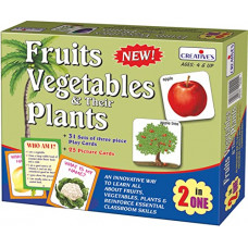Deals, Discounts & Offers on Toys & Games - Creative Educational Aids P. Ltd. - CRE1017 Fruits, Vegetables And Their Plants Card Game (Multi-Color)