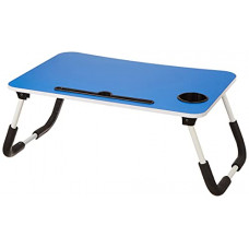 Deals, Discounts & Offers on Laptop Accessories - Amazon Brand - Solimo Mira Multi-Purpose Laptop Table with Cup Holder (Blue)