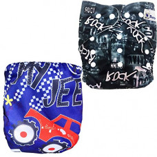 Deals, Discounts & Offers on Baby Care - Babymoon (Set of 2) Reusable Cloth Diaper, Premium Adjustable Size Waterproof Washable Pocket Cloth Diaper Nappie (SUV & Rockstar)