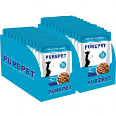 Deals, Discounts & Offers on Food and Health - Purepet Wet Dog Food, Chicken and Vegetable Chunks in Gravy For All Life Stages, 24 Pouches (24 x 70g)